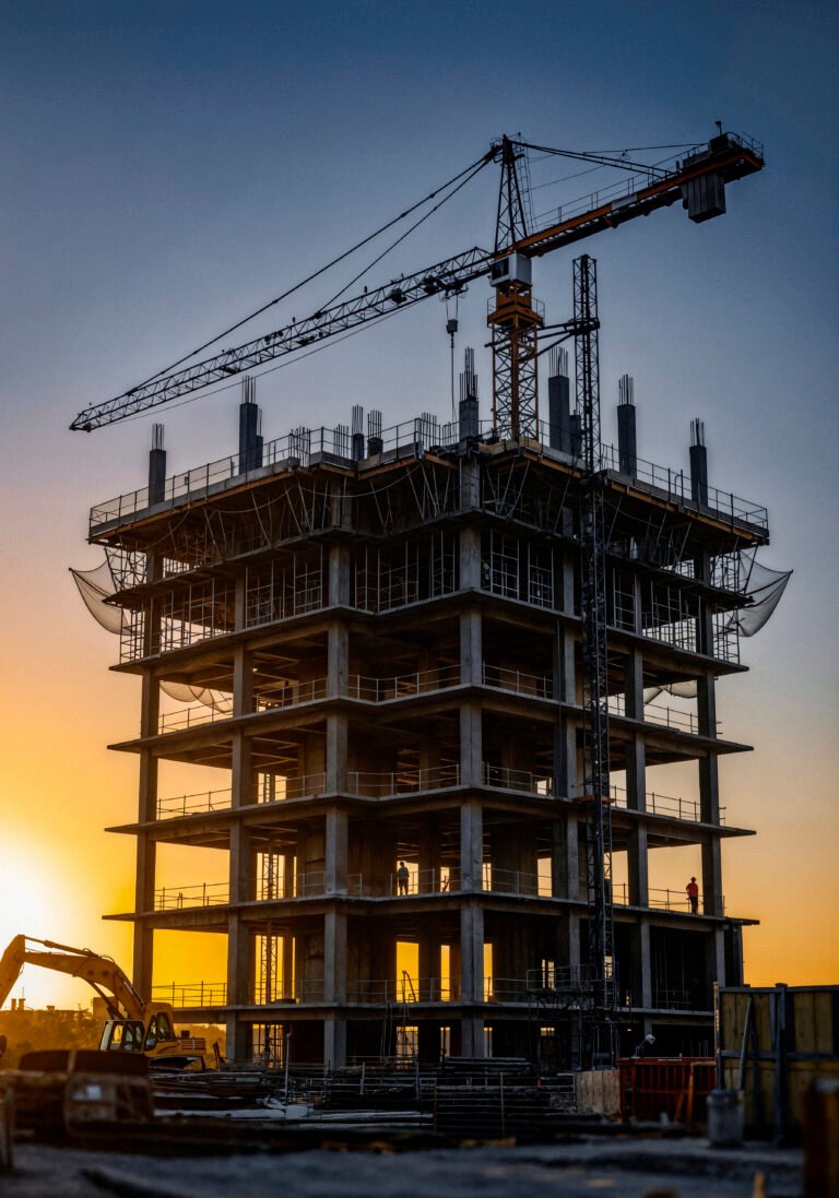 construction-high-rise-building-sunset